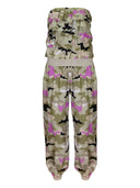 Mono de camuflaje con volantes